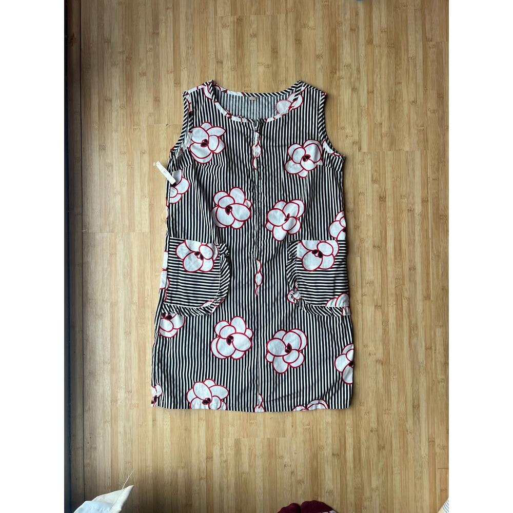Vintage NWT Stripes and Flower Shift Marimekko-Style Sundress - Size L